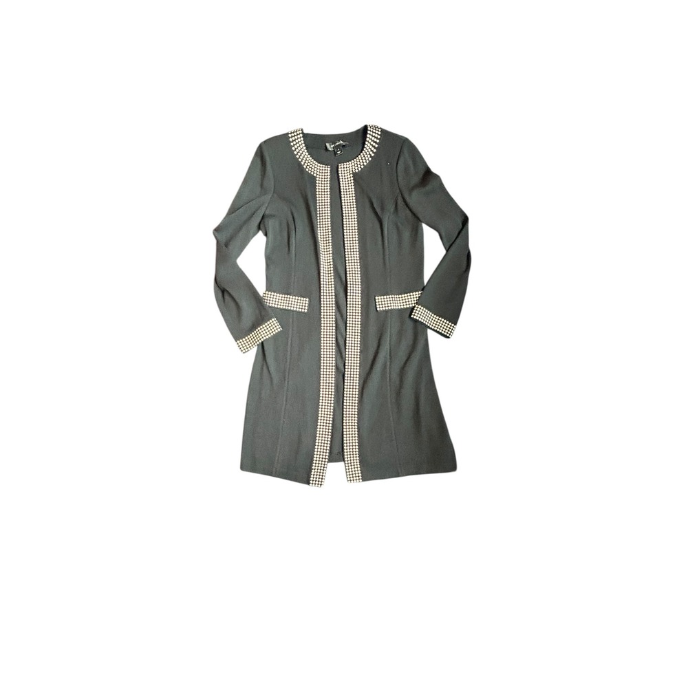 St John Black Studded Trim Knit Evening Jacket Size 8 Made inโ USA